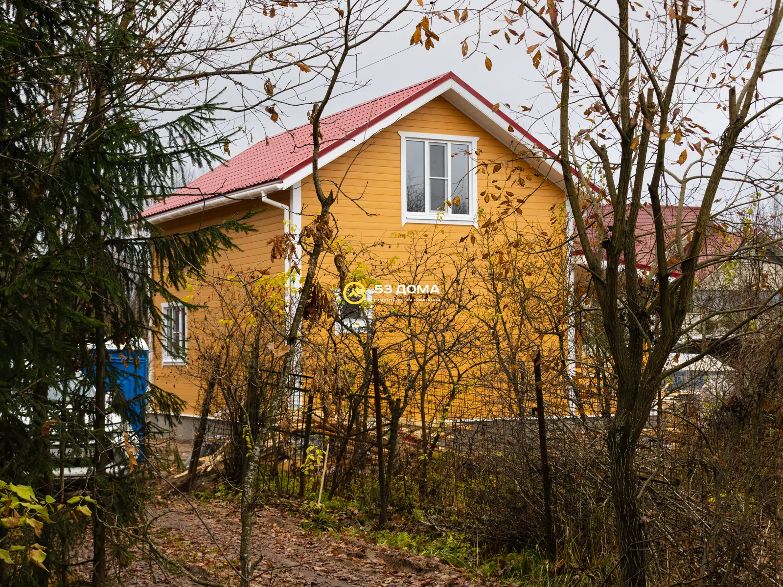 Каркасный дом 6х8 м, с мансардой и террасой, 4 недели