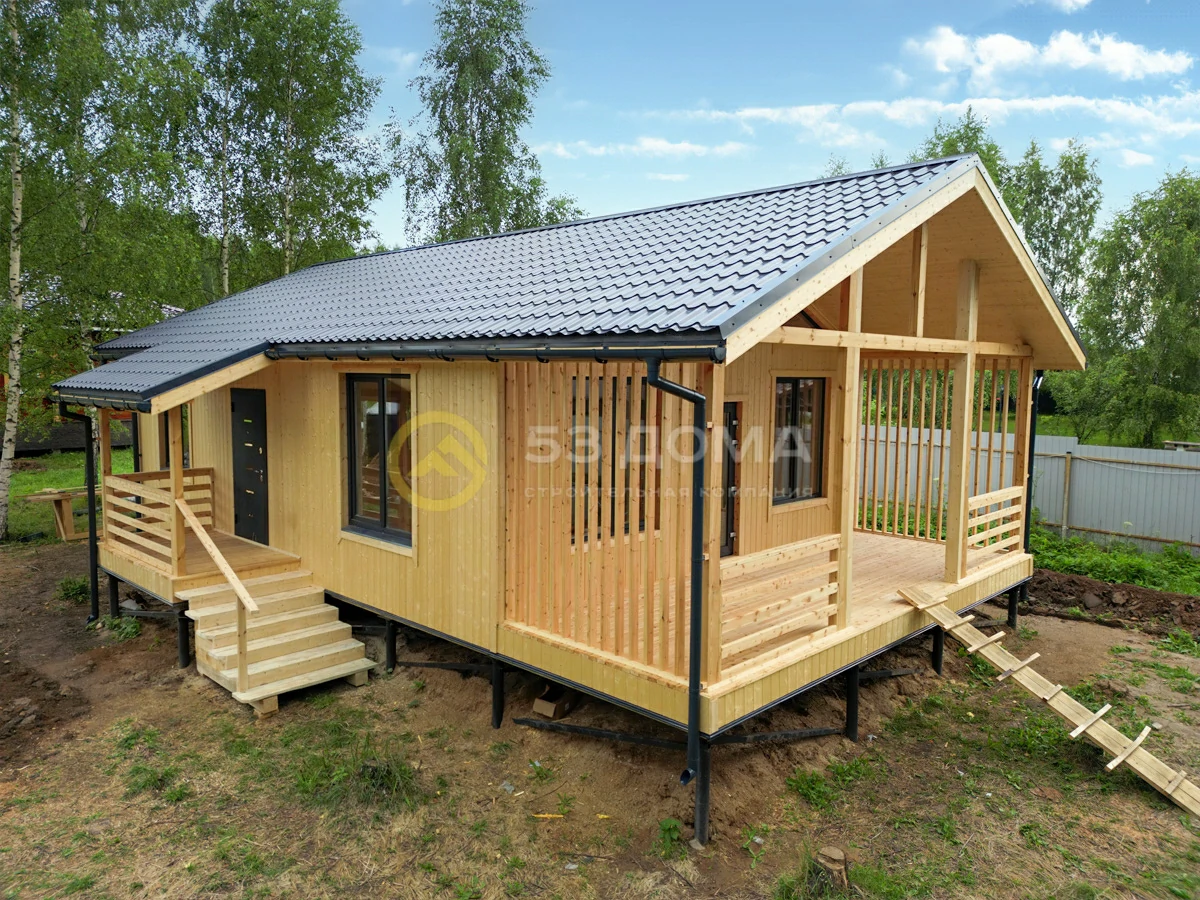 Каркасный дом 7х12 м, 1 эт, 4 недели