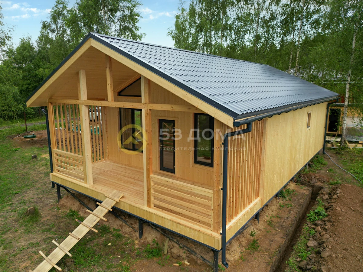 Каркасный дом 7х12 м, 1 эт, 4 недели