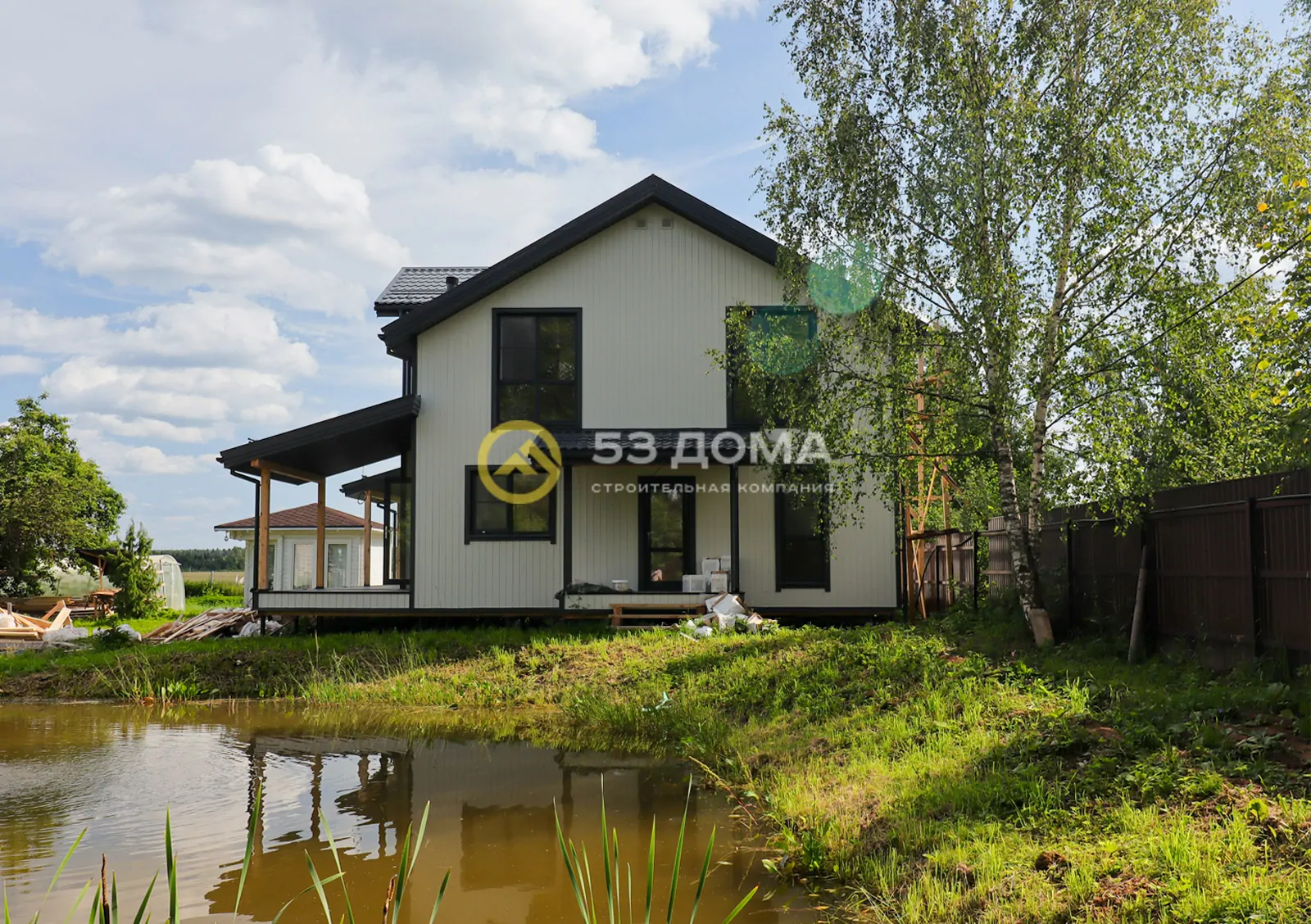 Каркасный дом 13,5х12 м, 1,5 эт
