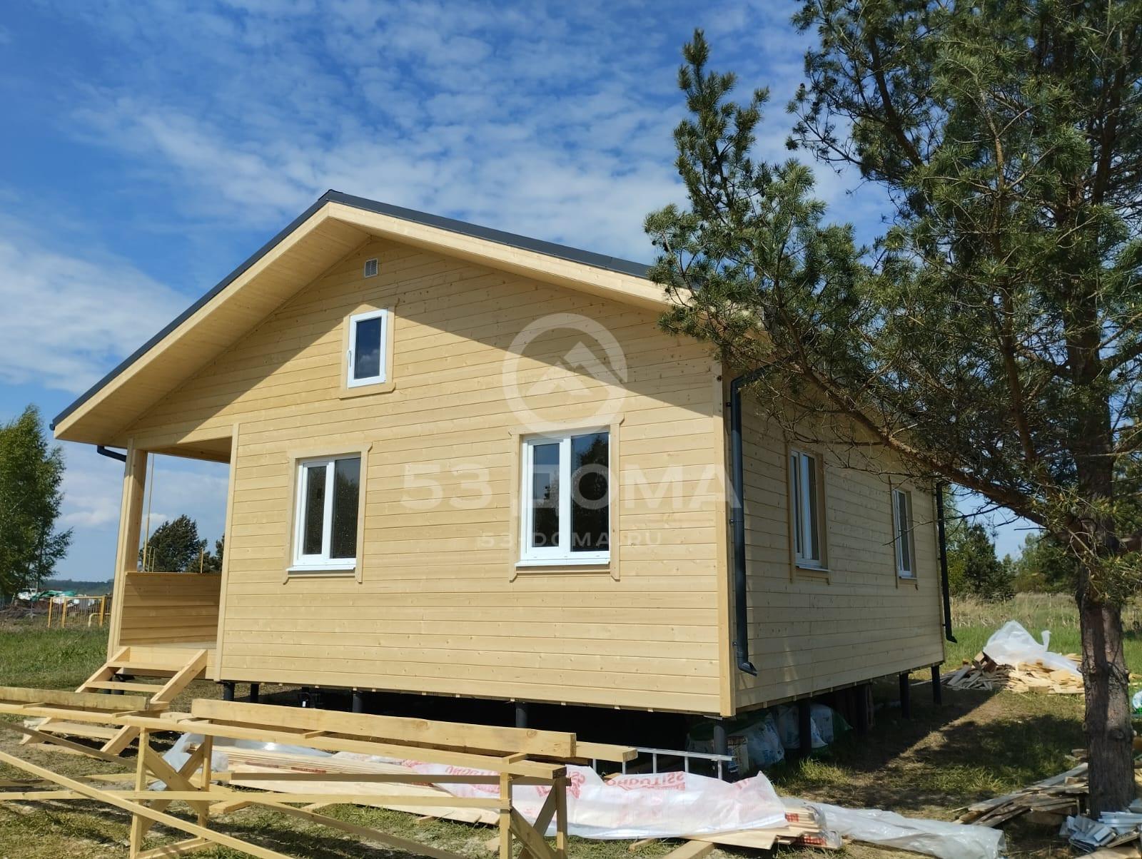 Каркасный дом 8х8 м, 1 эт, с террасой, 3 недели