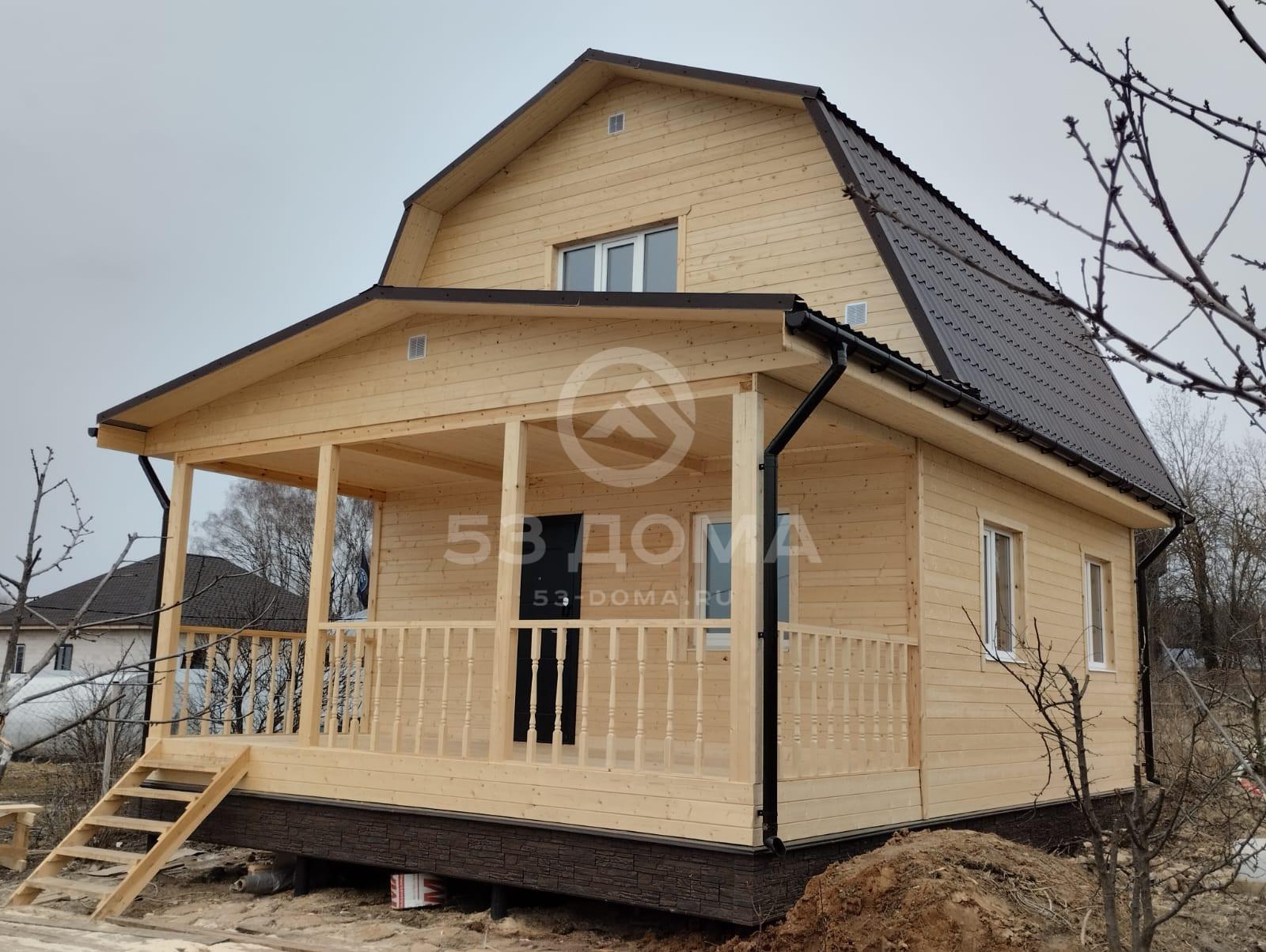 Каркасный дом с мансардой и террасой ДК003, 2 недели