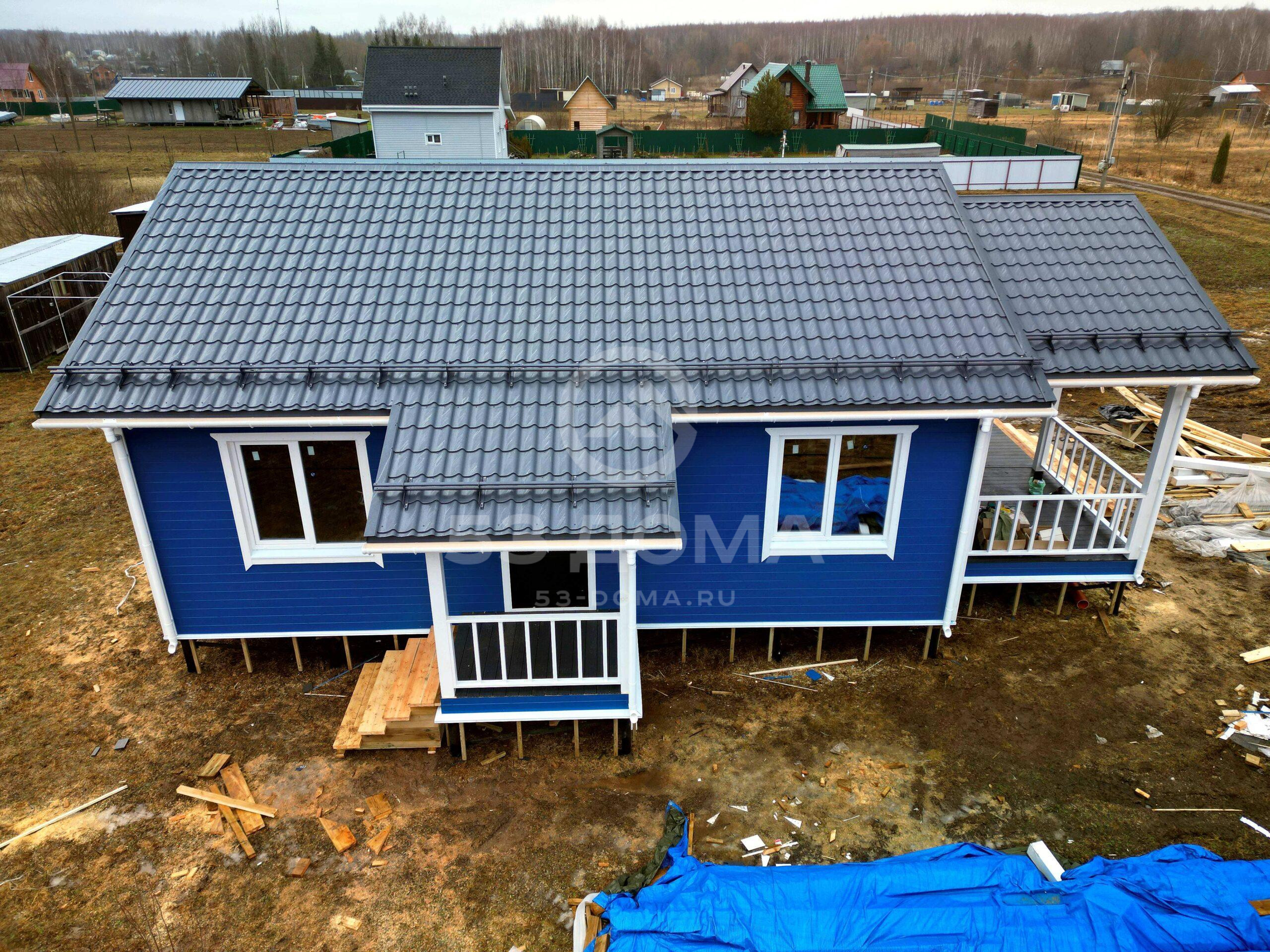 Каркасный дом 8х13 м, 1 эт, 6 недель