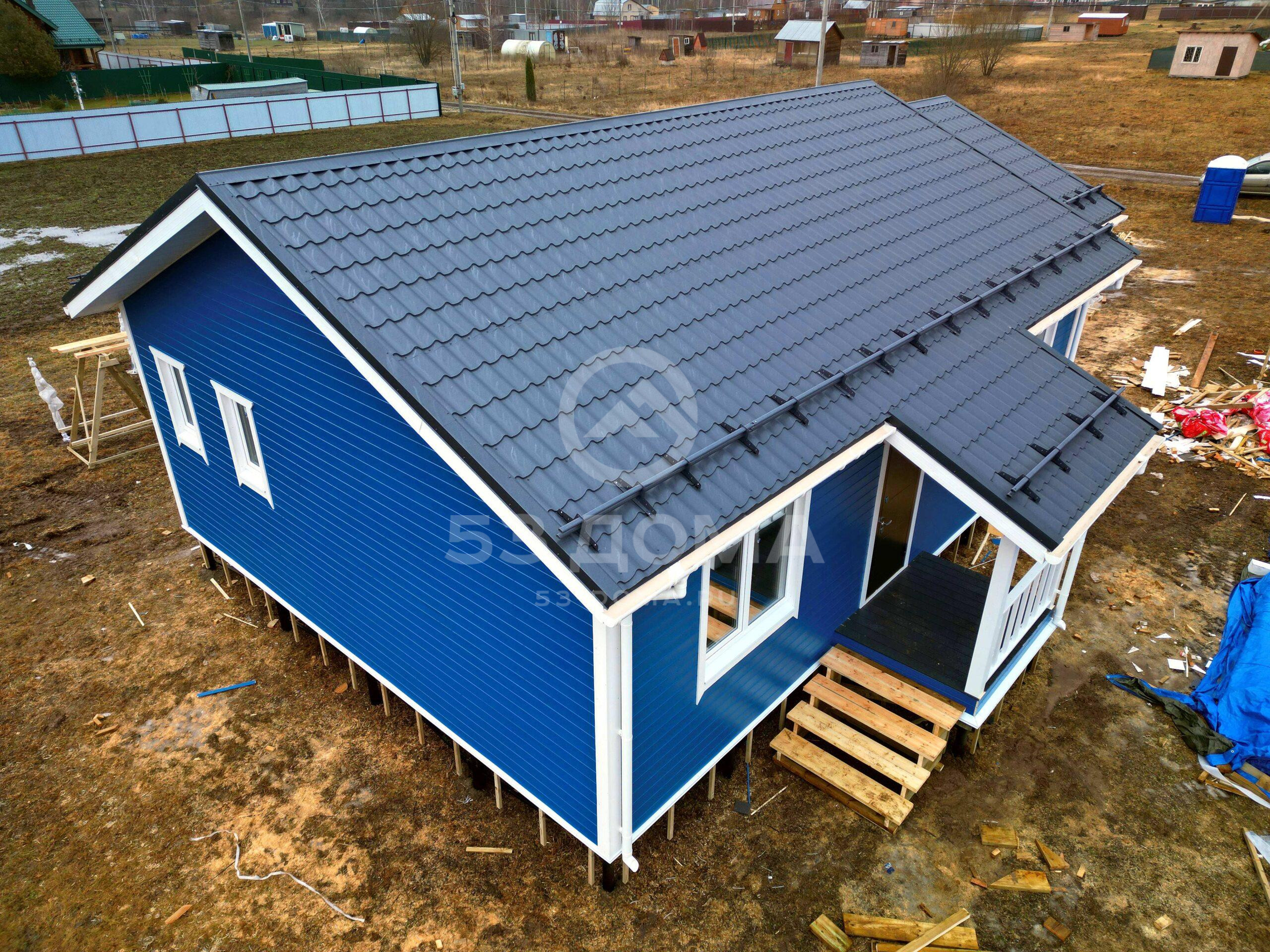 Каркасный дом 8х13 м, 1 эт, 6 недель