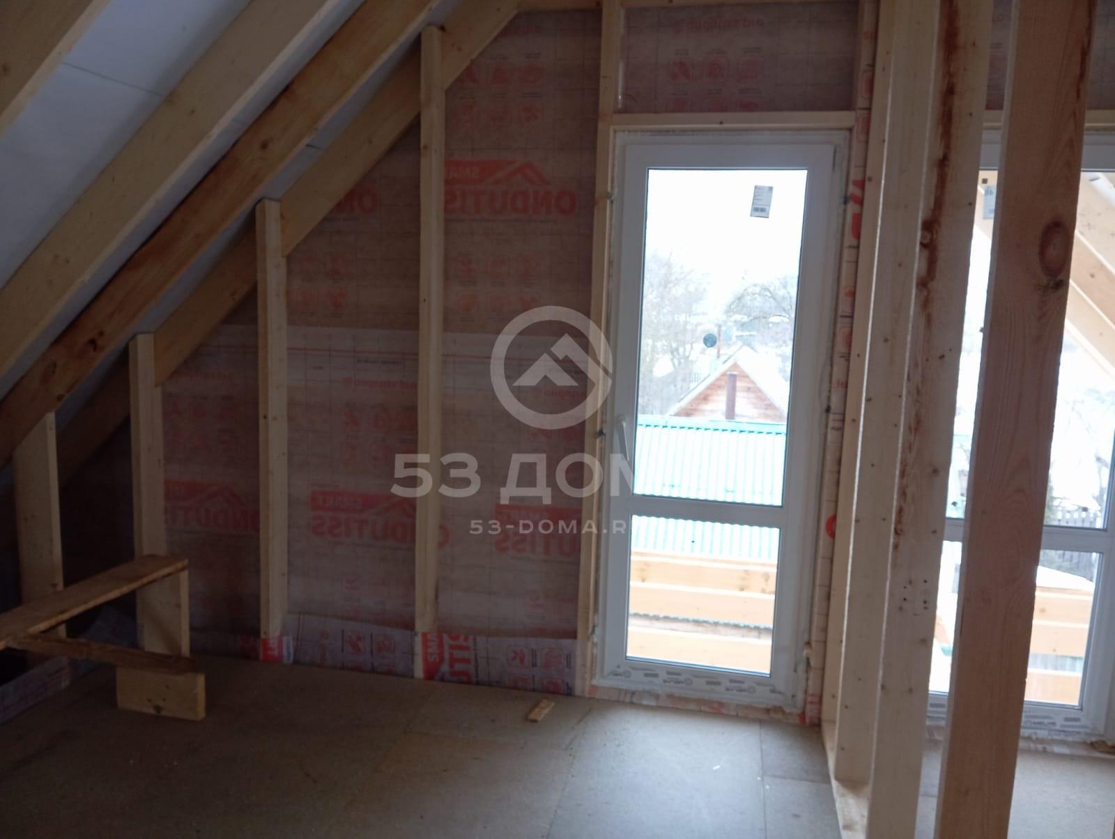 Каркасный дом с мансардой 13х7 м, с террасой 2*6 и балконом, 3 недели