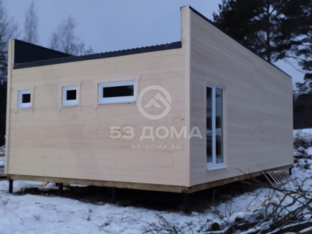 Каркасное строение 6х11 м, с террасой 3х6 м