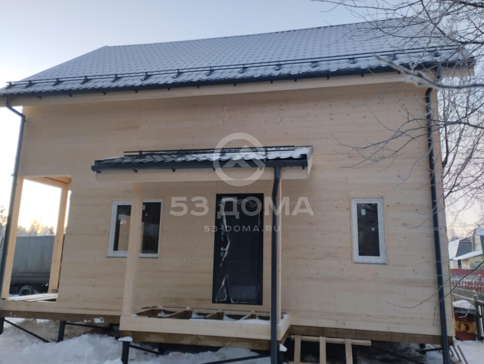 Каркасный дом 1,5 эт, 9х7,5 м с террасой, 4 недели