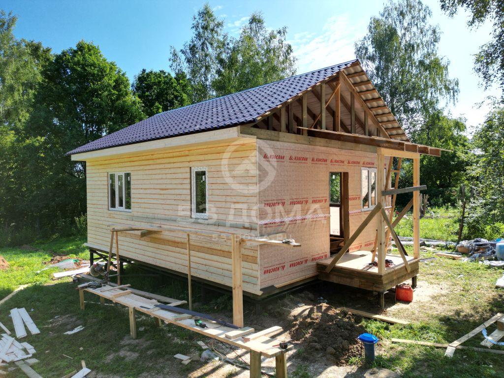 Каркасный дом 6х8 с террасой, 1 эт, 3 недели
