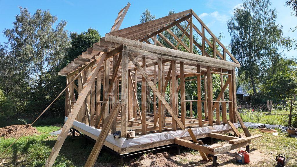 Каркасный дом 6х8 с террасой, 1 эт, 3 недели
