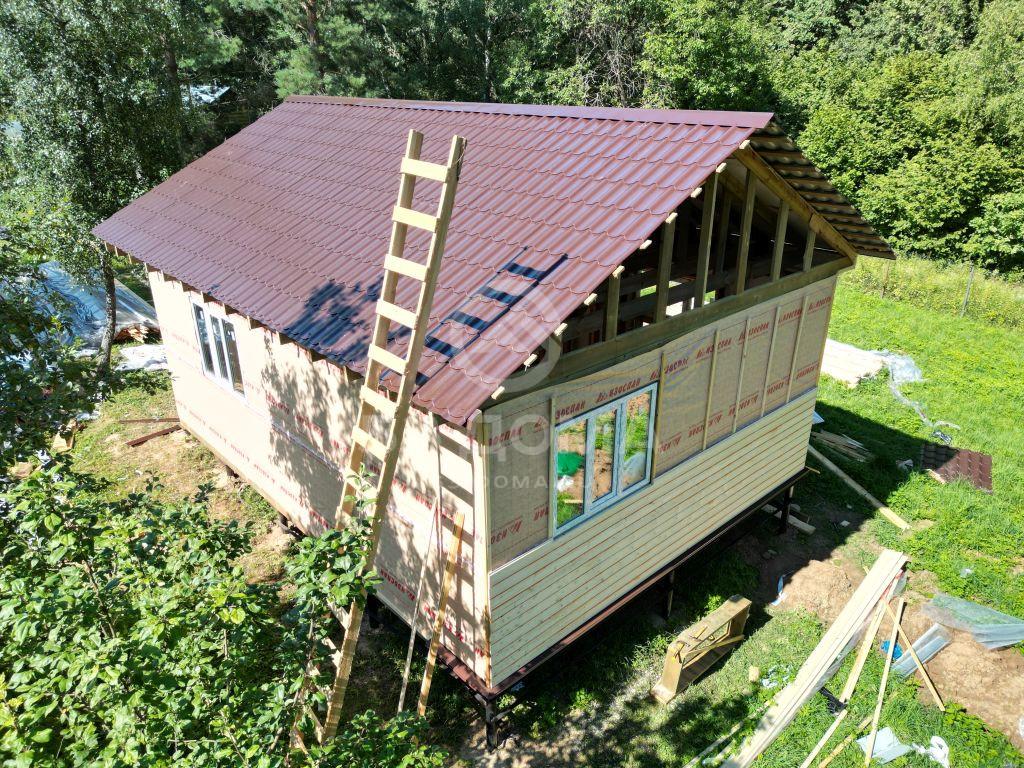 Каркасный дом 6х8 с террасой, 1 эт, 3 недели
