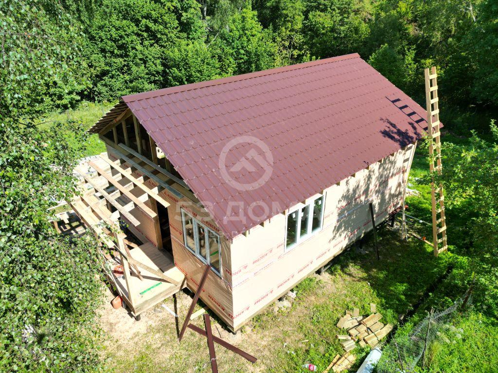 Каркасный дом 6х8 с террасой, 1 эт, 3 недели