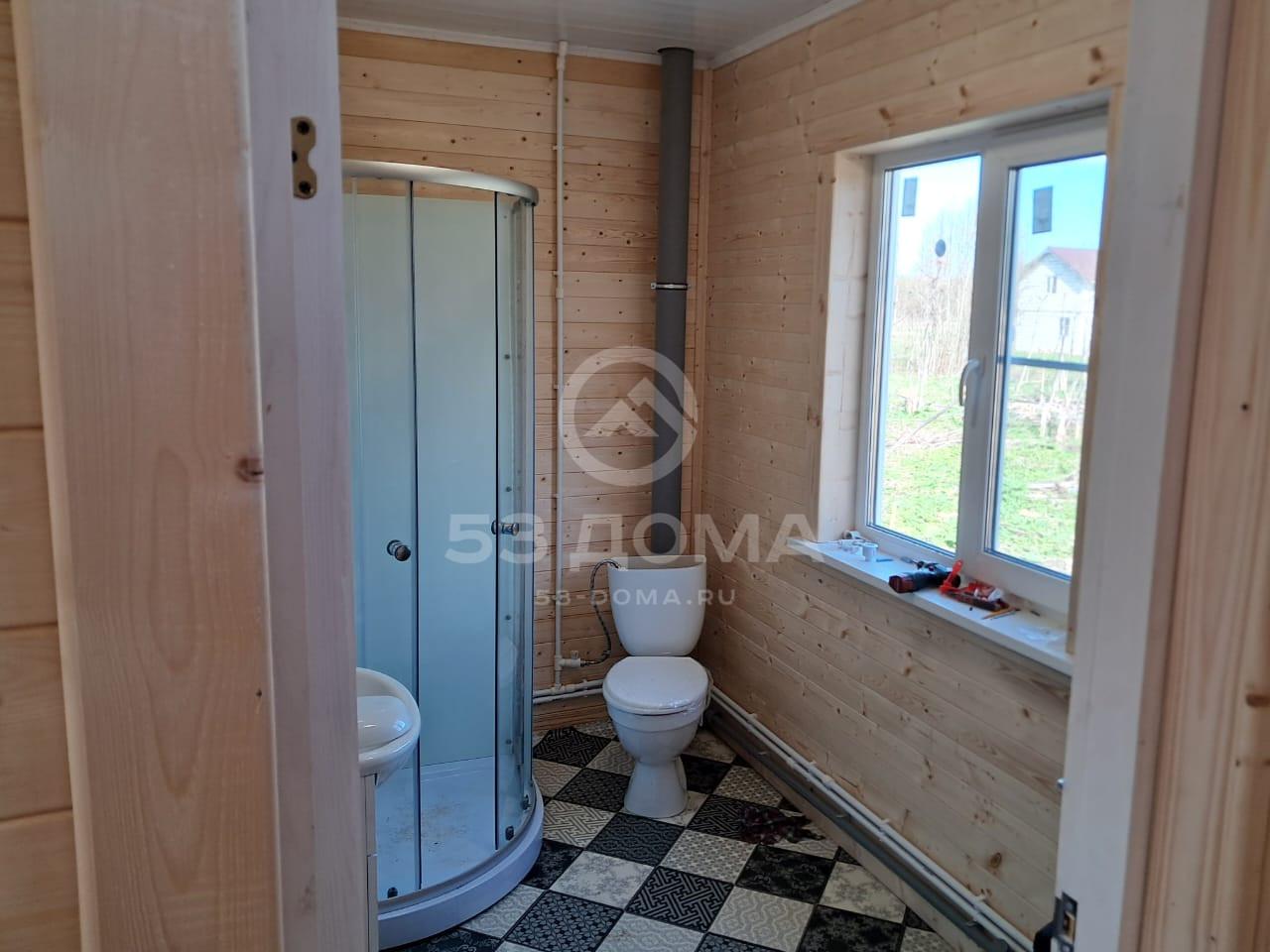 Каркасный дом, 1,5 эт, 8х8 м, с террасой и балконом, 6 недель