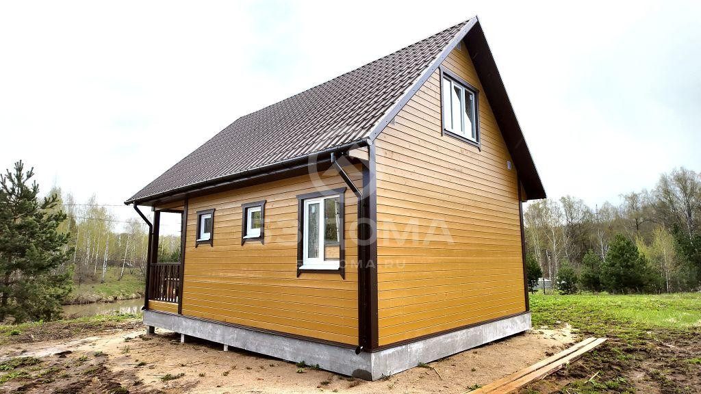 Каркасный дом 6х8 м с мансардой, террасой и балконом, 30 дней