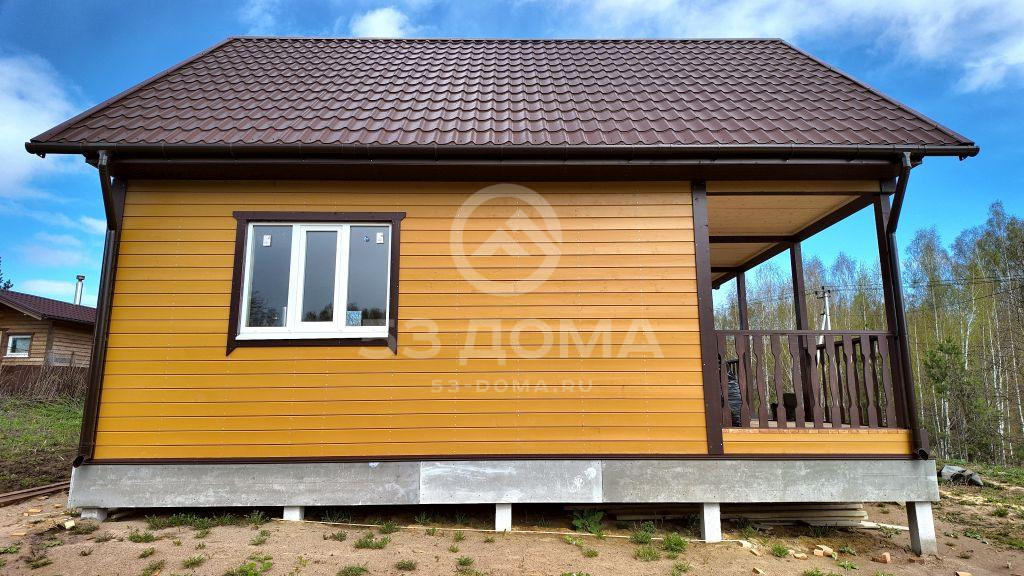 Каркасный дом 6х8 м с мансардой, террасой и балконом, 30 дней