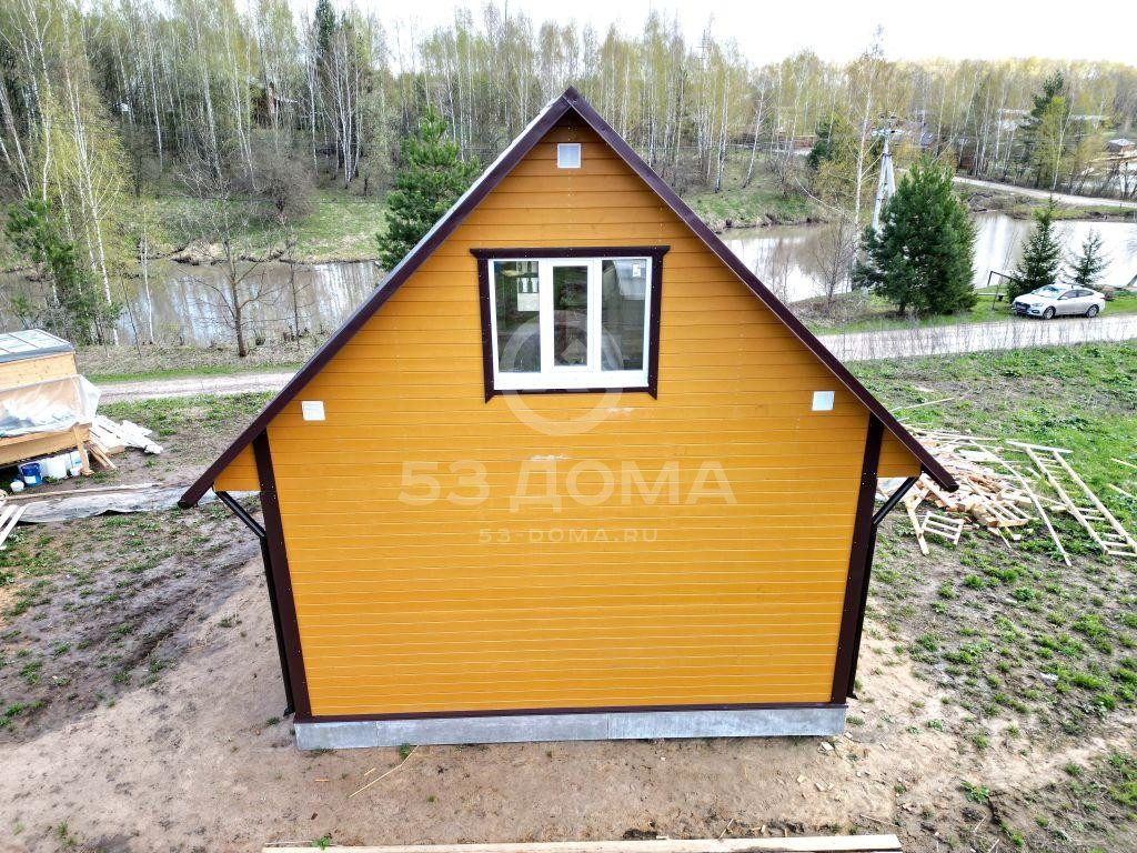 Каркасный дом 6х8 м с мансардой, террасой и балконом, 30 дней