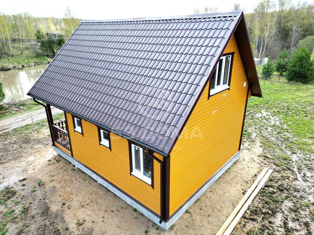 Каркасный дом 6х8 м с мансардой, террасой и балконом, 30 дней