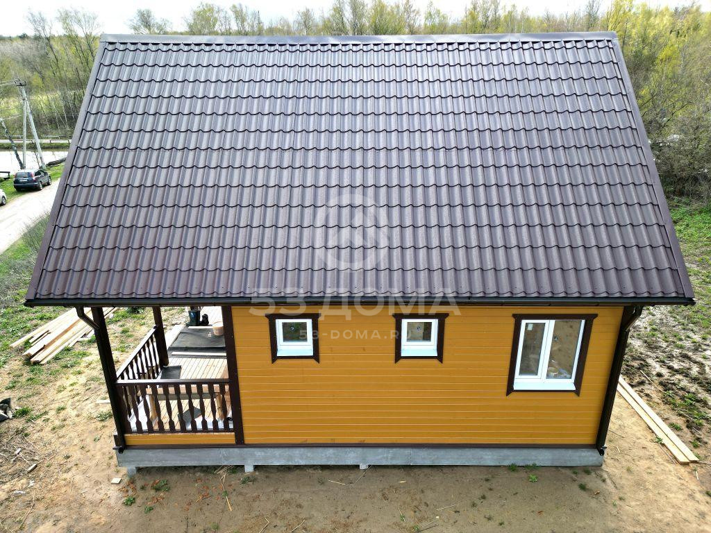 Каркасный дом 6х8 м с мансардой, террасой и балконом, 30 дней