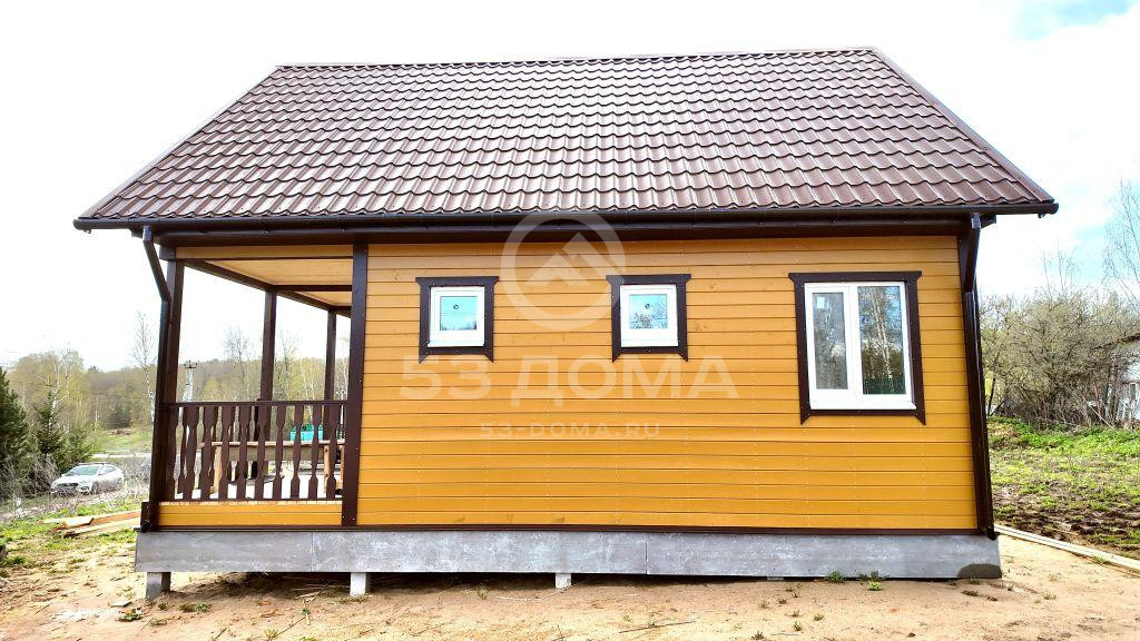 Каркасный дом 6х8 м с мансардой, террасой и балконом, 30 дней