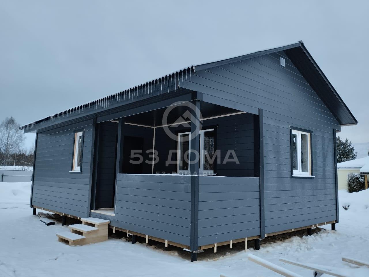 Каркасный дом по проекту ДК 046 9х6 м, 1 эт. Срок строительства: с 16 января по 3 февраля 2024 г.