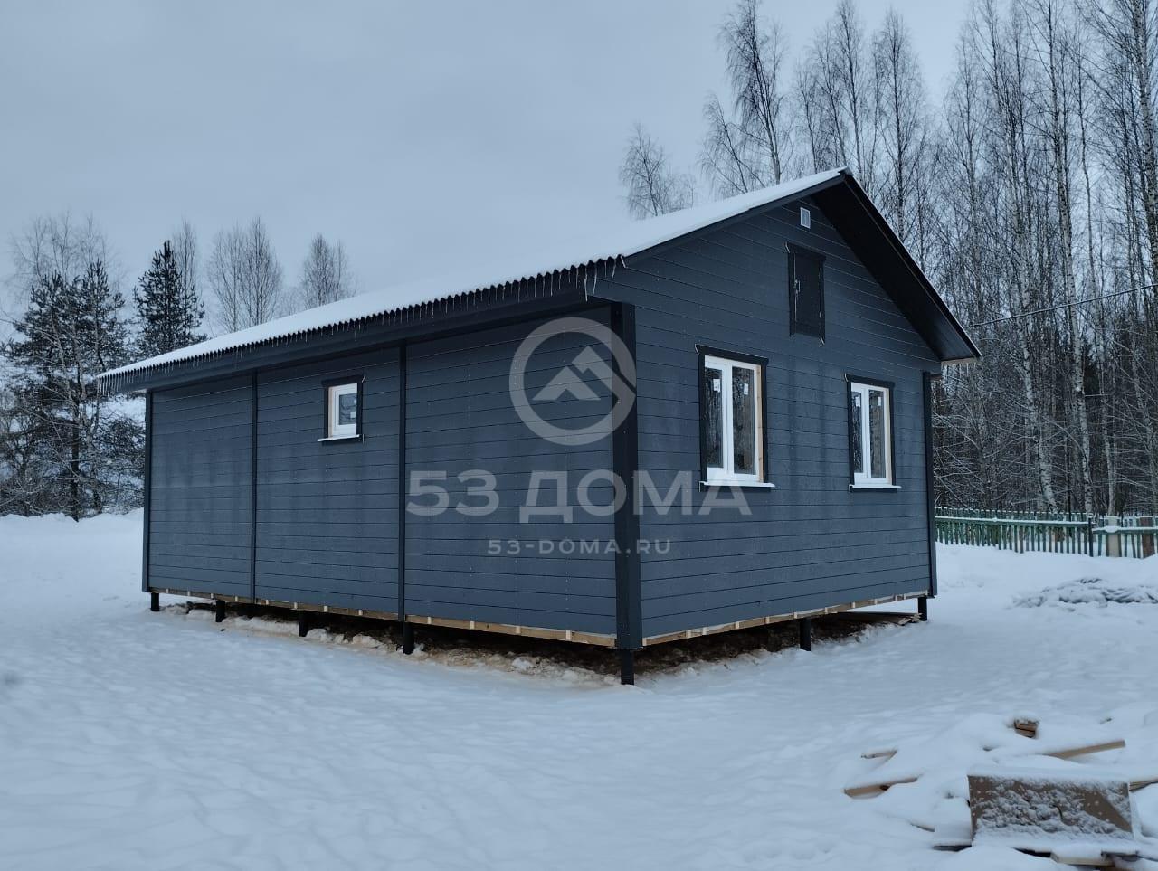 Каркасный дом по проекту ДК 046 9х6 м, 1 эт. Срок строительства: с 16 января по 3 февраля 2024 г.