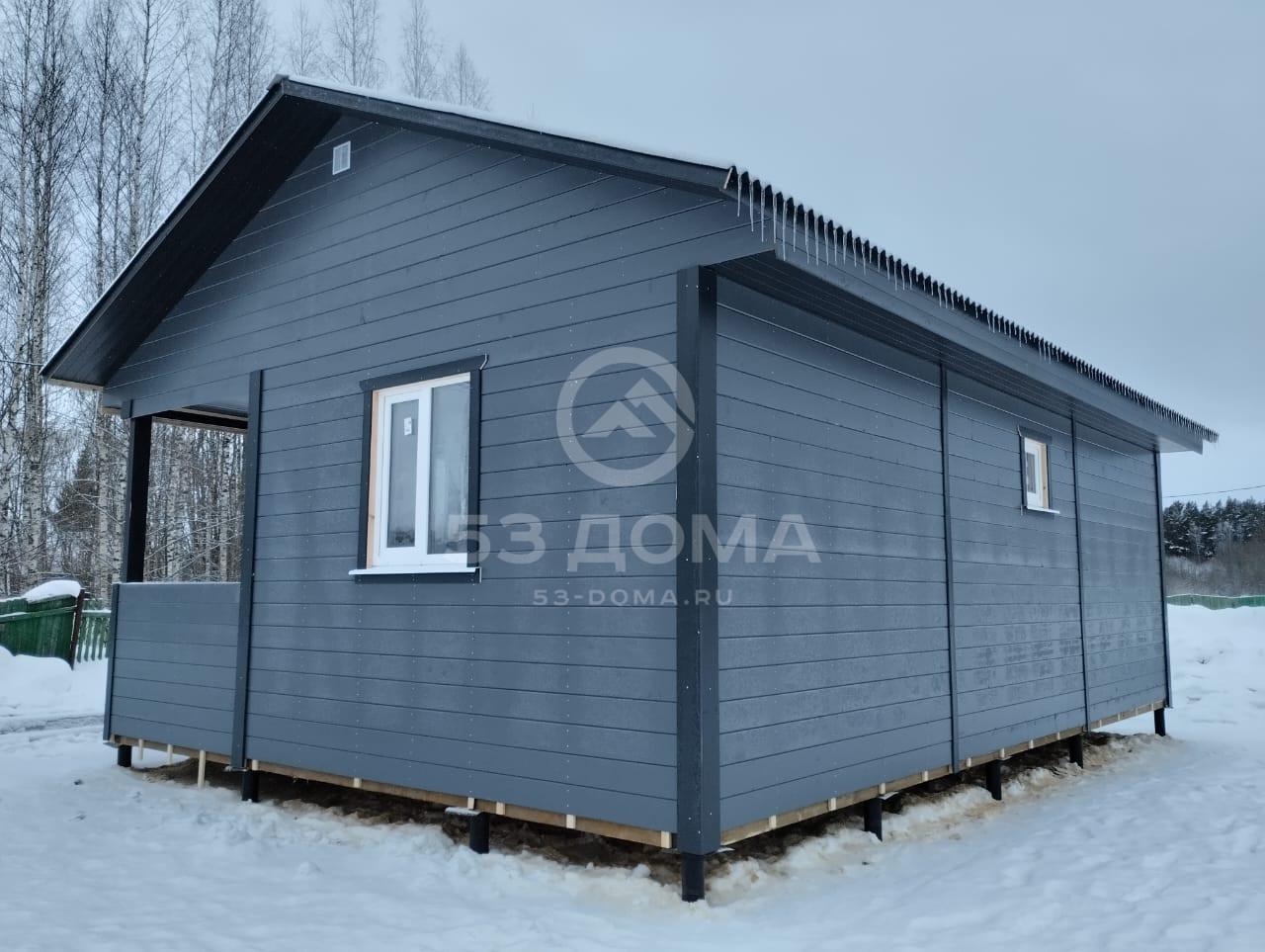 Каркасный дом по проекту ДК 046 9х6 м, 1 эт. Срок строительства: с 16 января по 3 февраля 2024 г.