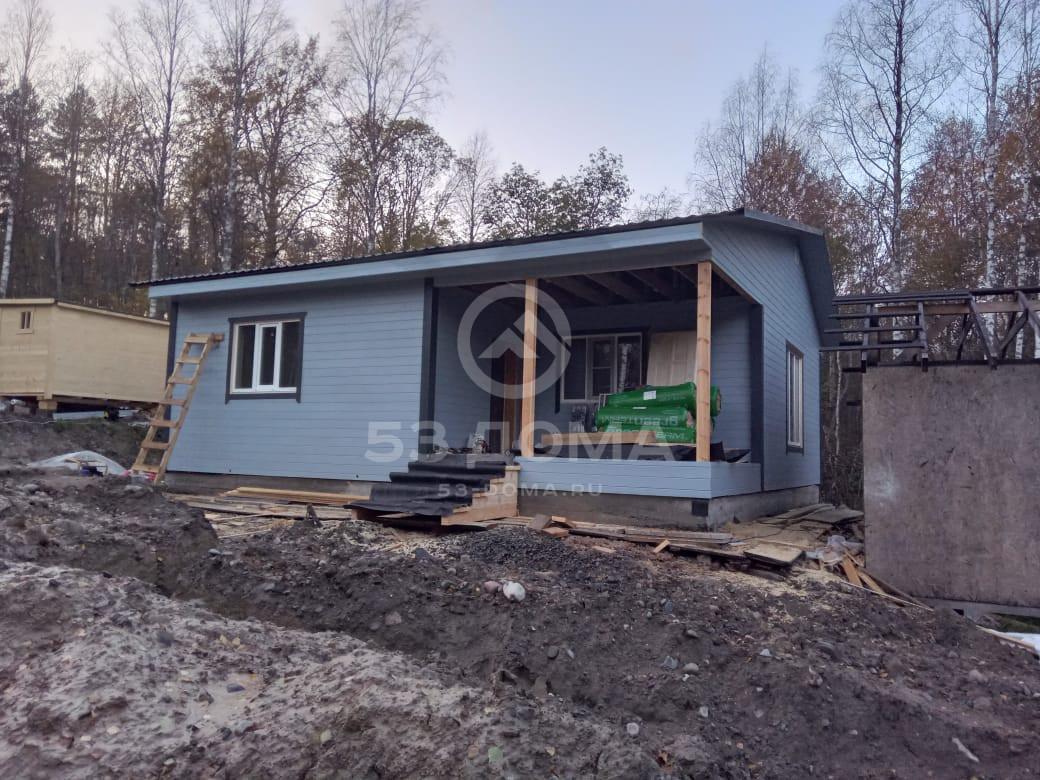 Каркасный дом 9,5х9,5 м с террасой, 4 недели