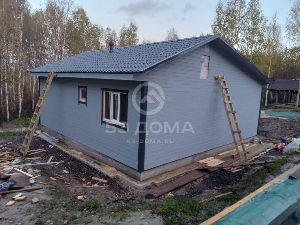 Каркасный дом 9,5х9,5 м с террасой, 4 недели