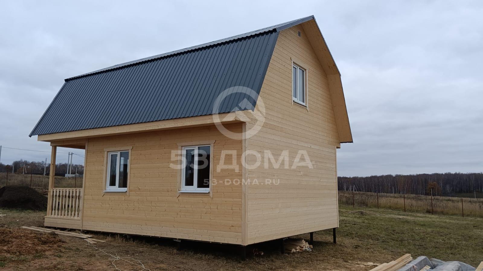 Каркасный дом 6х8 м с мансардой, 4 недели