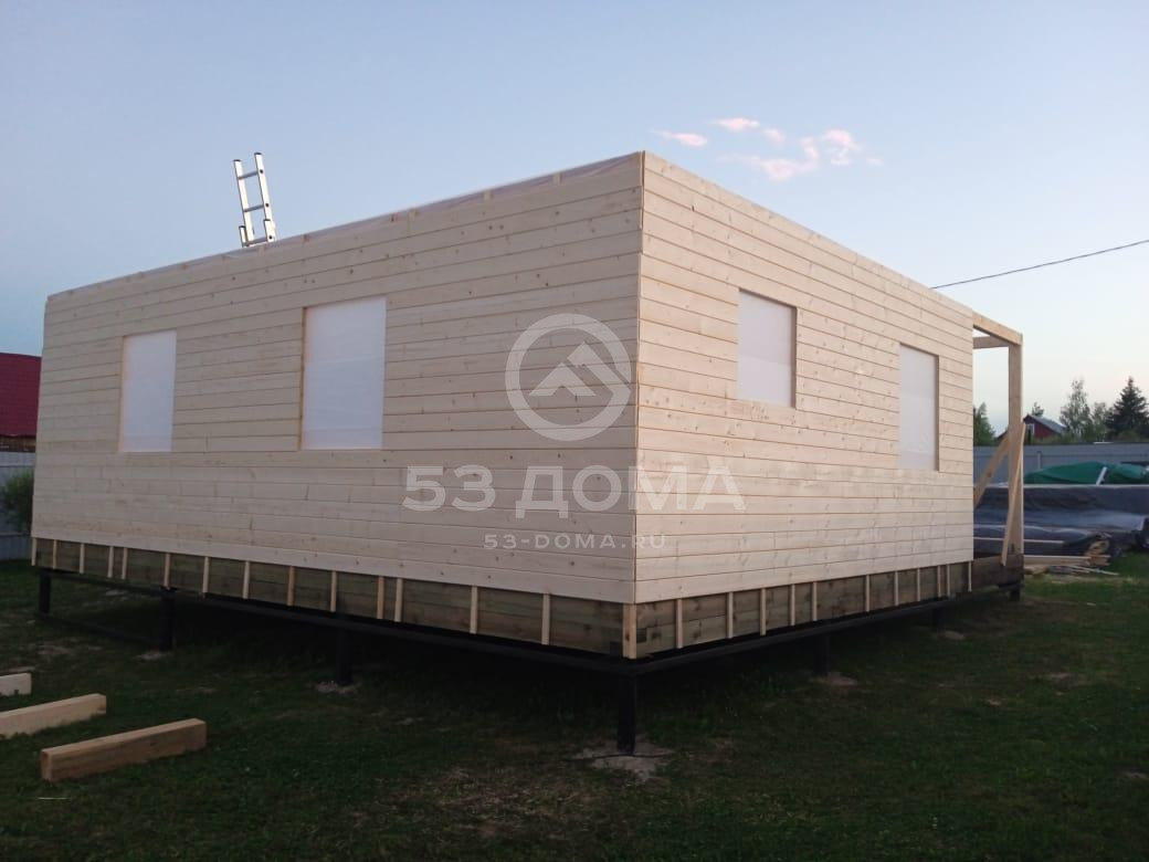 Каркасный дом 8х8 м с террасой, 4 недели