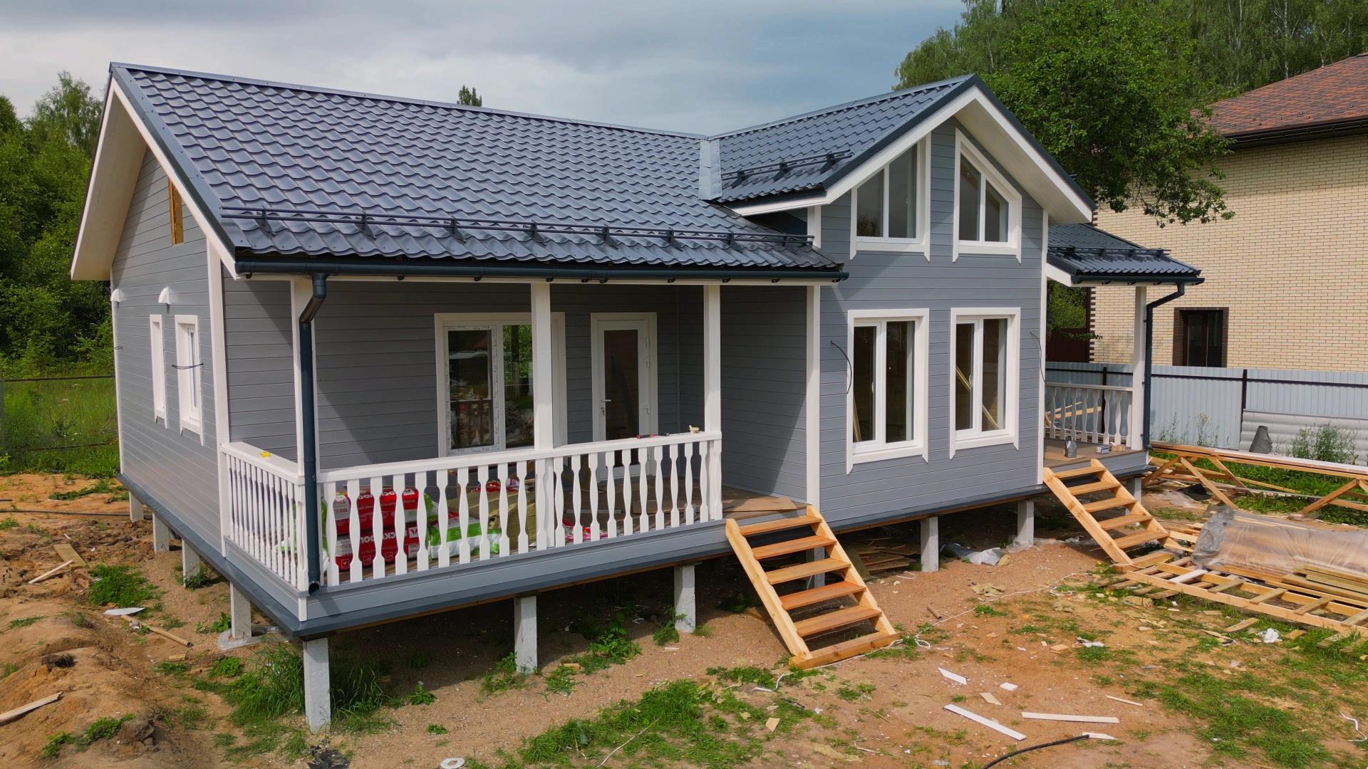 Каркасный дом 12х9 м, 6 недель