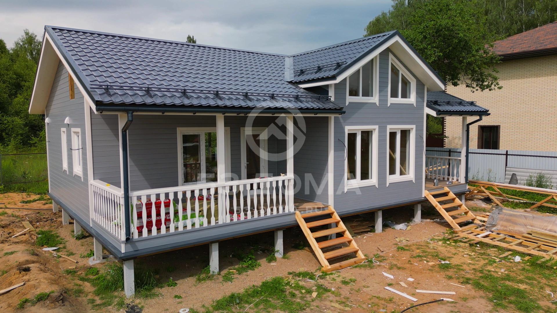 Каркасный дом 12х9 м, 6 недель