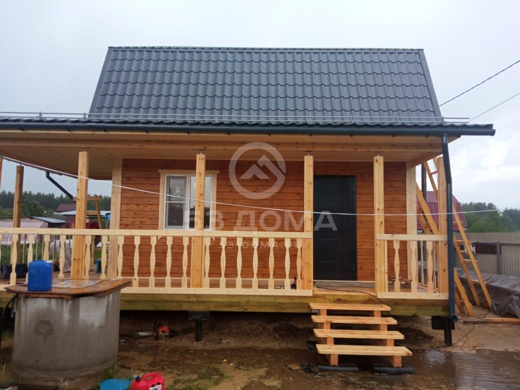 Дом из бруса 6х6 м с мансардой, 4 недели