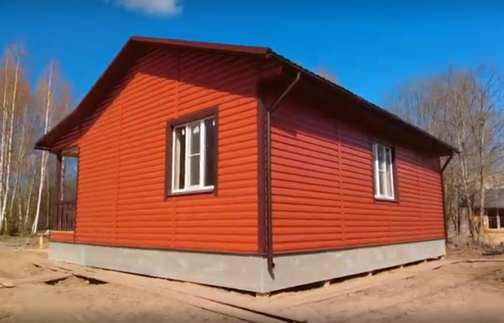 Каркасный дом 10х9 м с террасой, 4 недели