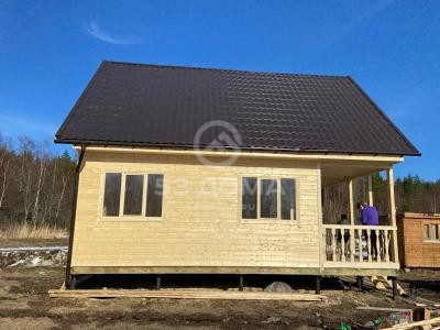 Каркасный дом 6×8 м с мансардой и террасой