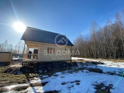 Каркасный дом 6×8 м с мансардой и террасой