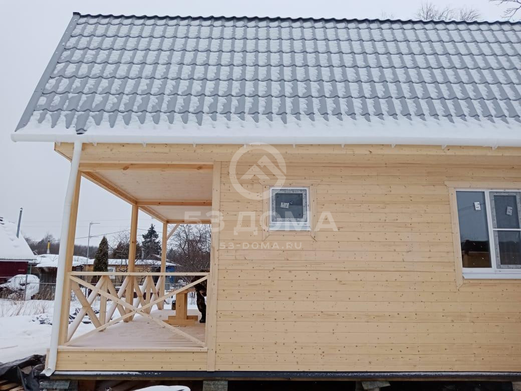 Каркасный дом с мансардой, проект ДК126, 6×8 м, 3 недели