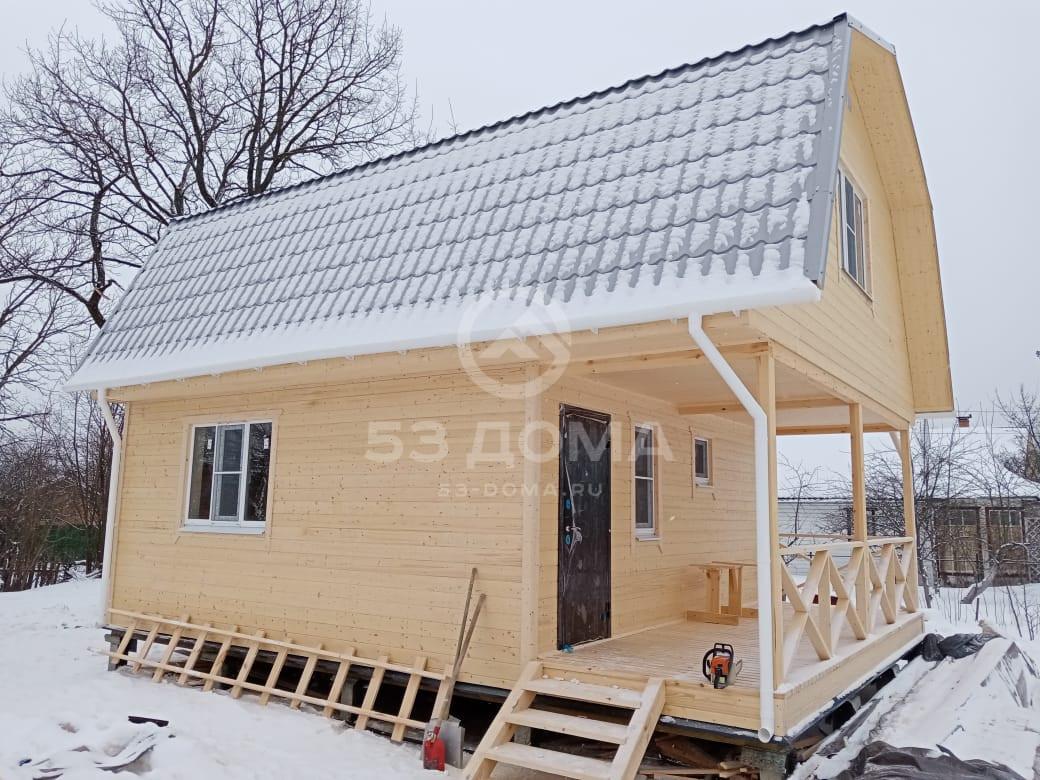 Каркасный дом с мансардой, проект ДК126, 6×8 м, 3 недели
