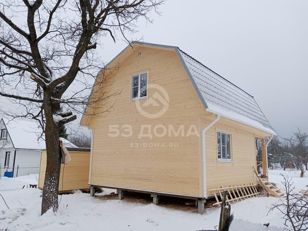 Каркасный дом с мансардой, проект ДК126, 6×8 м, 3 недели