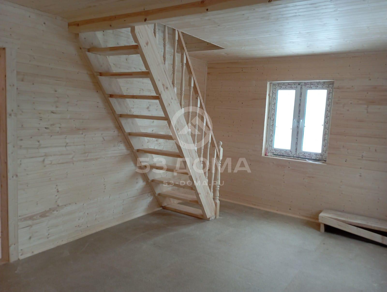 Каркасная баня 6×8 м с мансардой и террасой, 4 недели