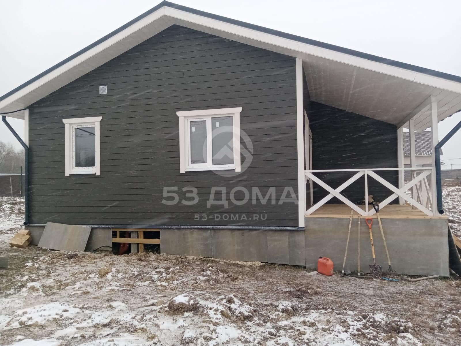 Каркасный дом «под ключ» 14×9 м с террасой, 8 недель