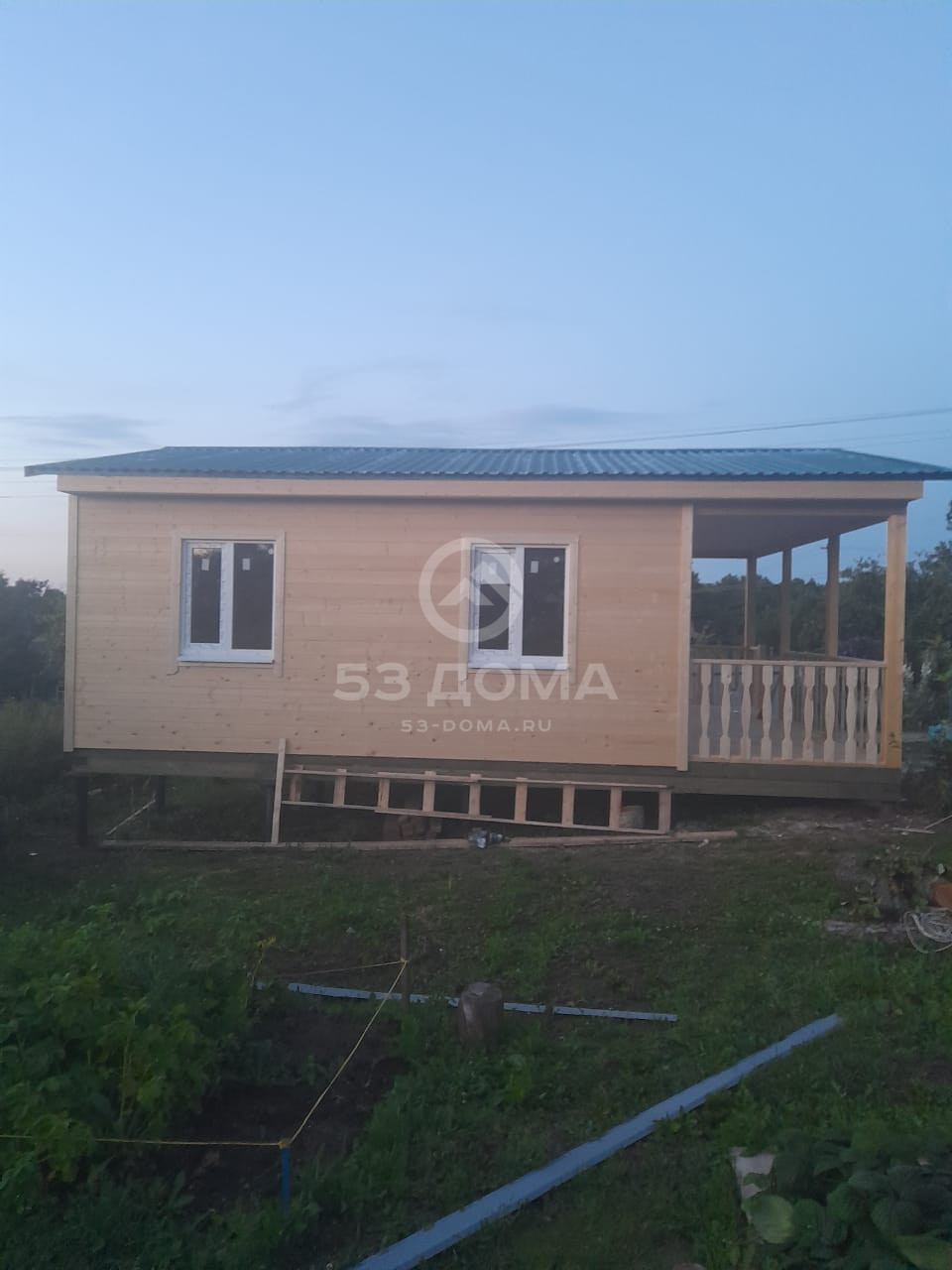 Каркасный дом по проекту ДК 096 6×8м с террасой, 3 недели