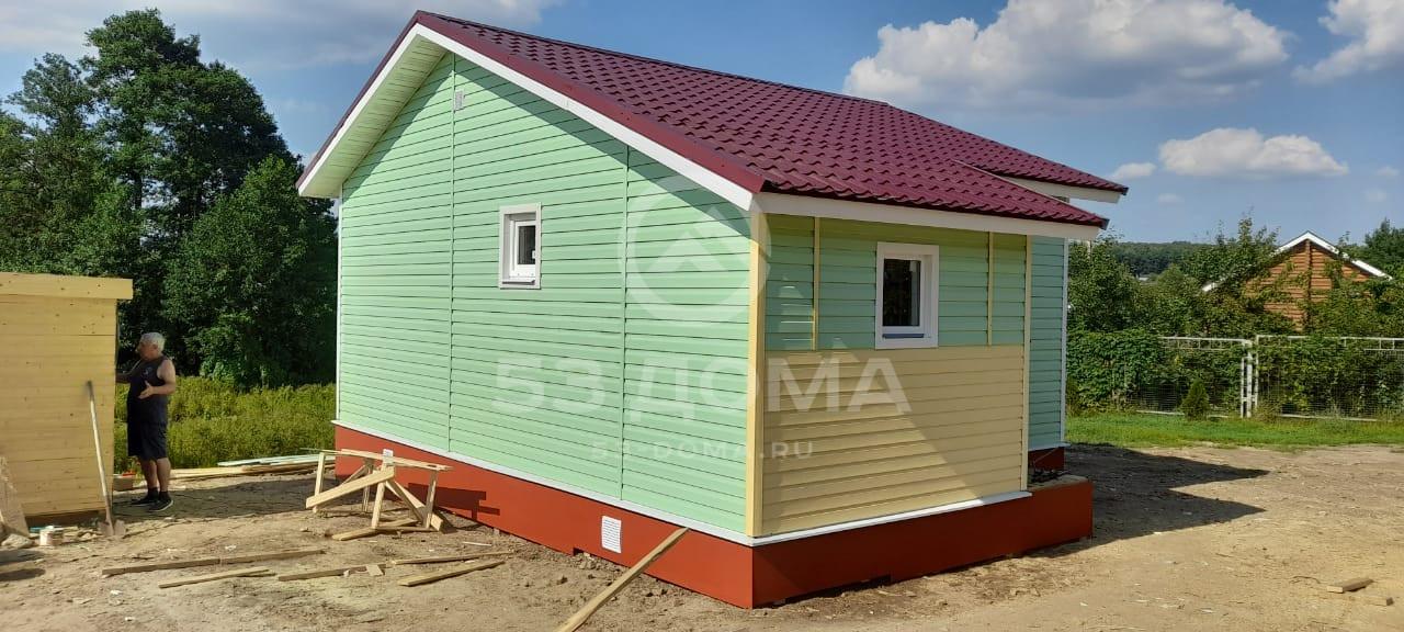 Каркасный дом по проекту заказчика 6×7,5 м с крыльцом, 3 недели
