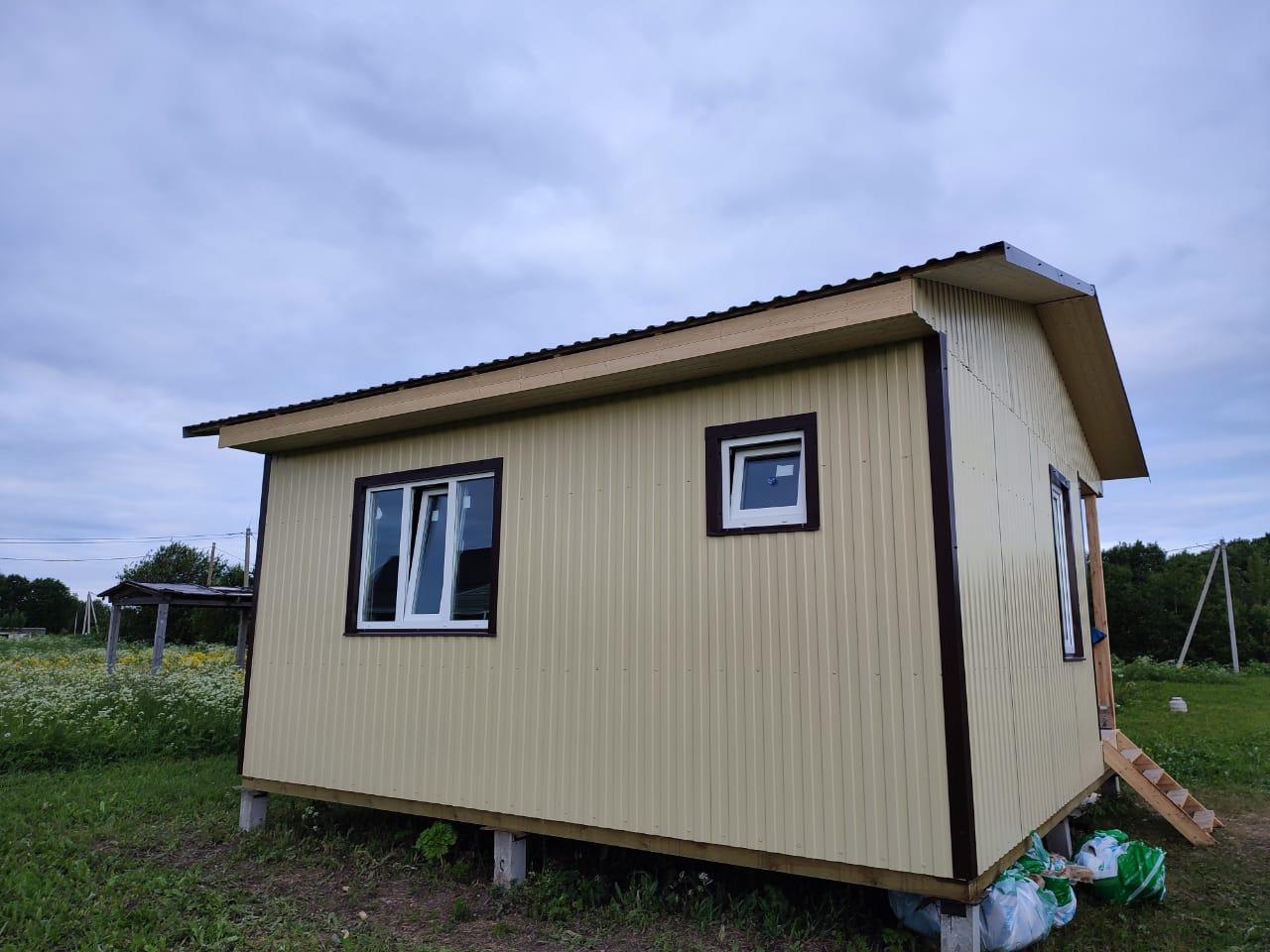 Каркасный дом 6×6 с террасой 1,5×2м, 2 недели
