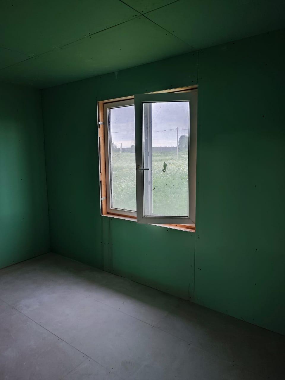 Каркасный дом 6×6 с террасой 1,5×2м, 2 недели