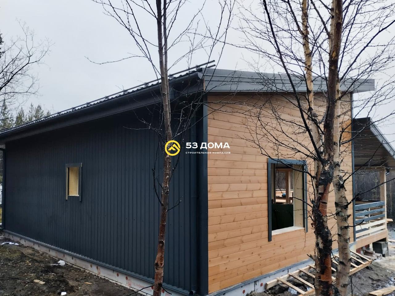 Каркасный дом 6х10 м с террасой (Госпрограмма «Свой дом в Арктике»)