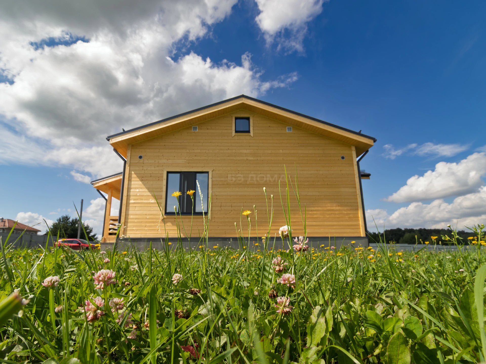 Каркасный дом по проекту ДК 318, 10×14 м с крыльцом 2×3 м, 1 месяц