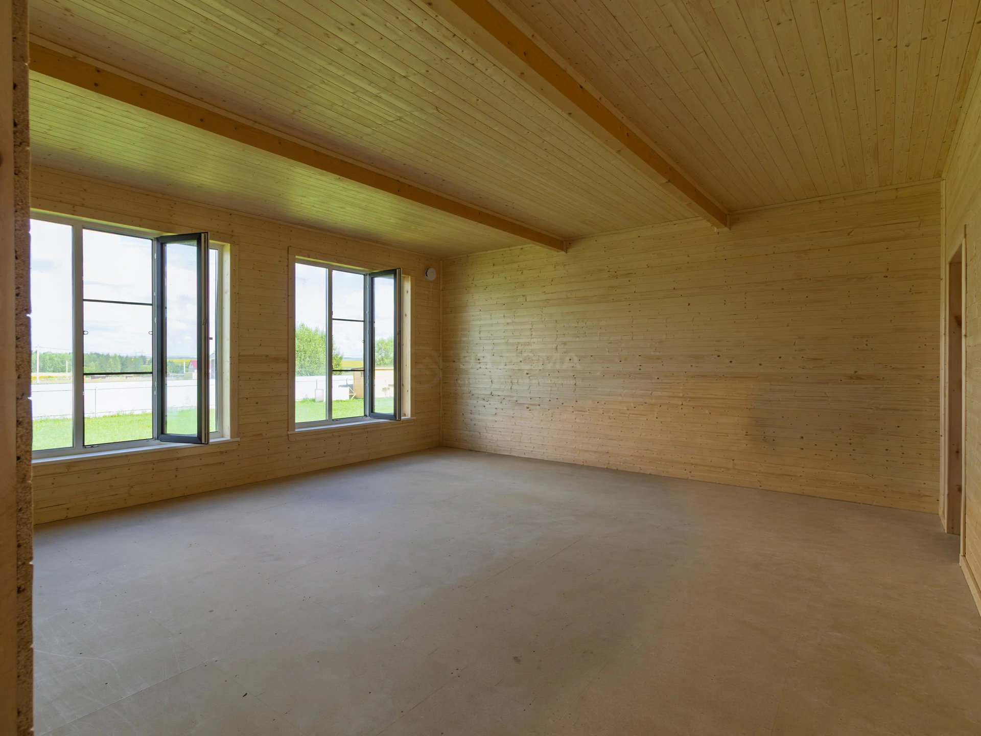 Каркасный дом по проекту ДК 318, 10×14 м с крыльцом 2×3 м, 1 месяц