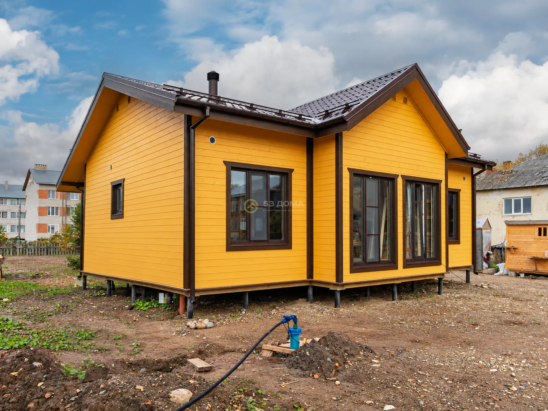 Каркасный дом по проекту ДК 052, 66 м², 1 этаж, 3 недели