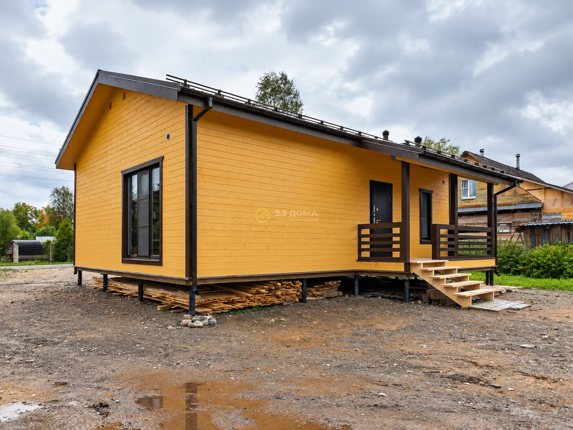 Каркасный дом по проекту ДК 052, 66 м², 1 этаж, 3 недели