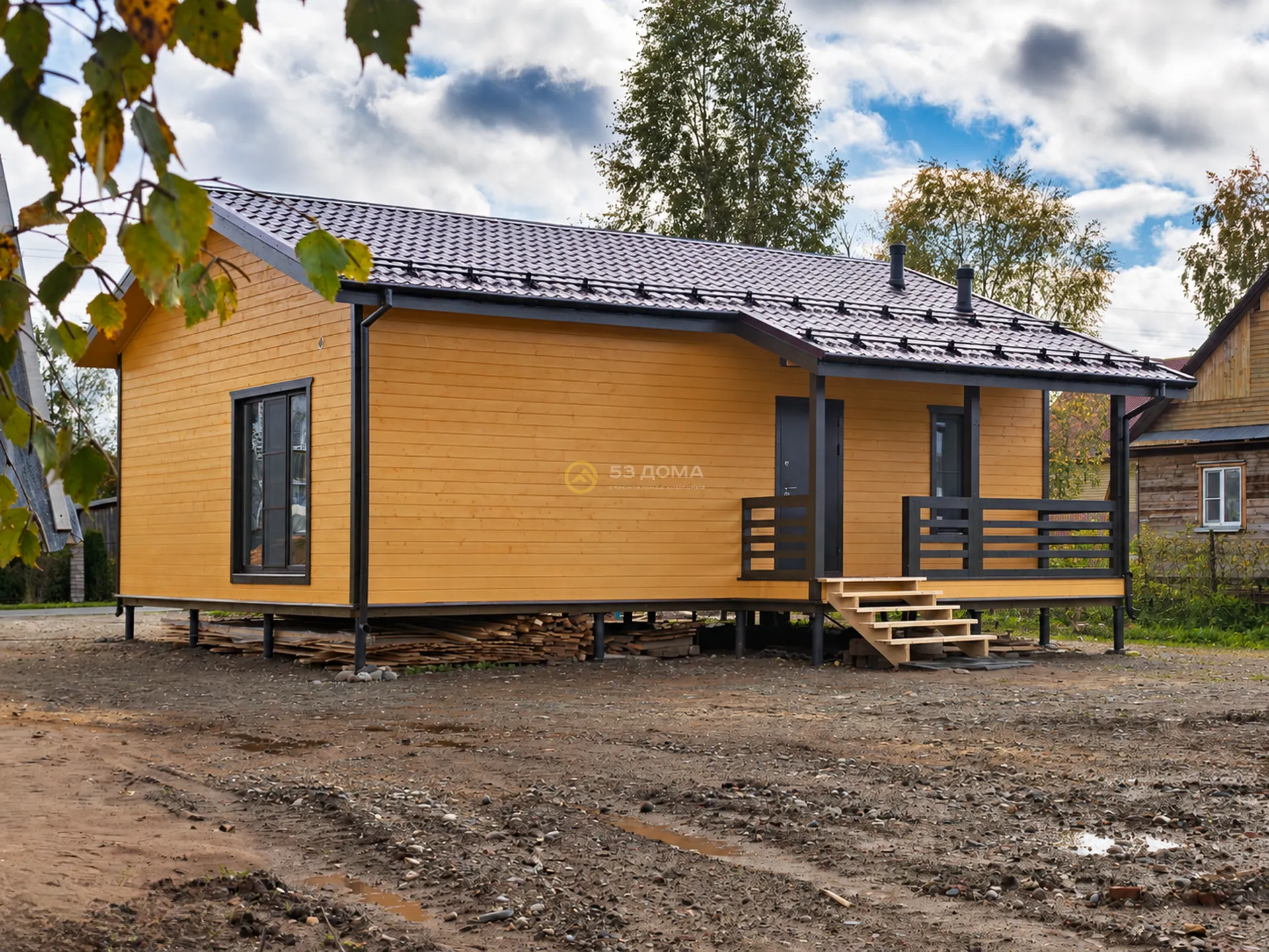Каркасный дом по проекту ДК 052, 66 м², 1 этаж, 3 недели